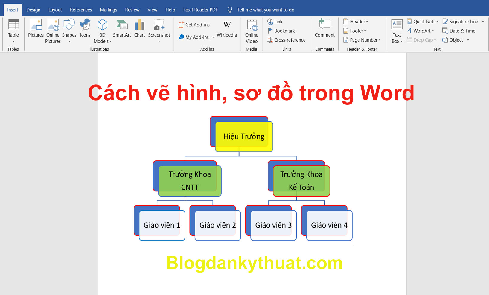 Cách vẽ hình, sơ đồ trong Word